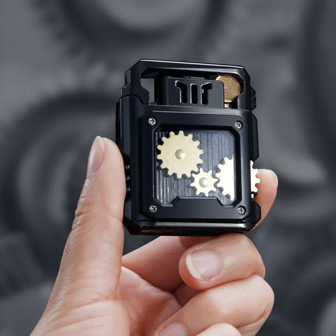 Gear linkage windproof mechanical lighter