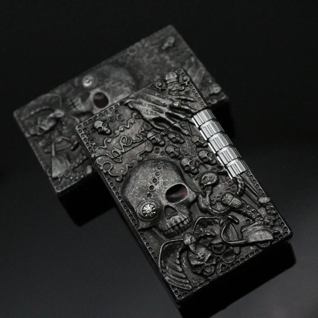 Double ghost head metal gas lighter