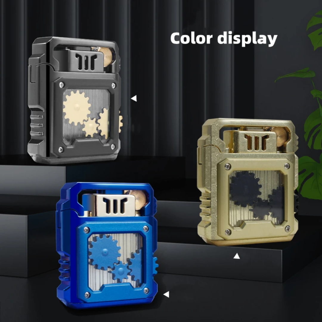 Gear linkage windproof mechanical lighter
