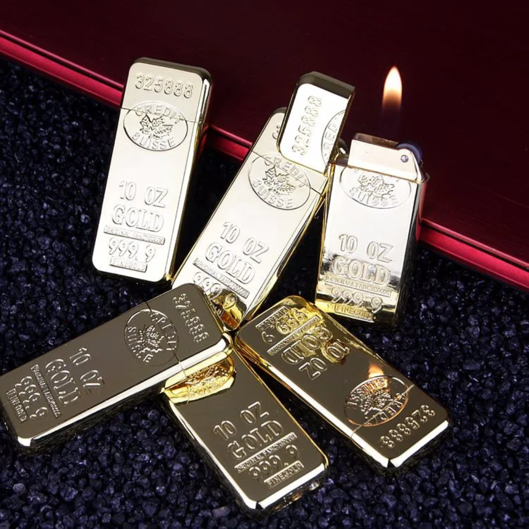 Gold bar shape lighter