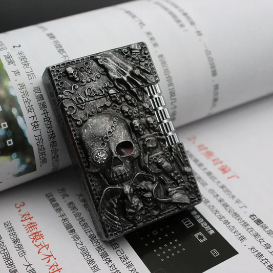 Double ghost head metal gas lighter